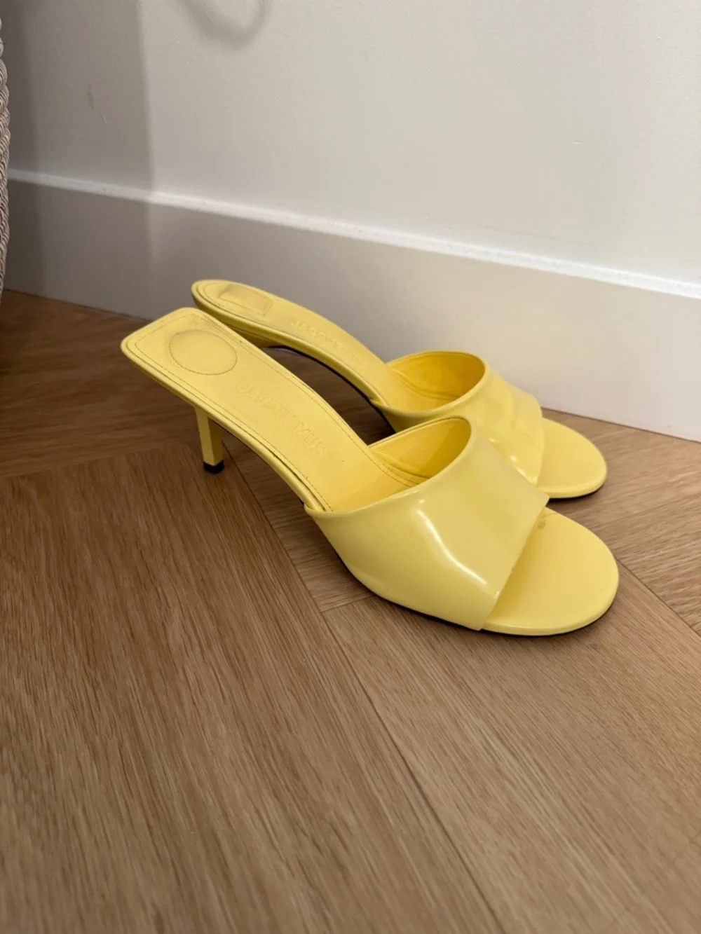 Jacquemus Les Mules Cubisto Leather Sandals in Light Yellow (Butter) - Picture 3 of 10